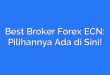 Best Broker Forex ECN: Pilihannya Ada di Sini!