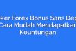 Broker Forex Bonus Sans Depot: Cara Mudah Mendapatkan Keuntungan