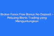 Broker Forex Free Bonus No Deposit – Peluang Bisnis Trading yang Menguntungkan