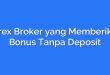 Forex Broker yang Memberikan Bonus Tanpa Deposit
