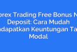 Forex Trading Free Bonus No Deposit: Cara Mudah Mendapatkan Keuntungan Tanpa Modal