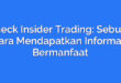 Check Insider Trading: Sebuah Cara Mendapatkan Informasi Bermanfaat