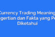 Currency Trading Meaning: Pengertian dan Fakta yang Perlu Diketahui